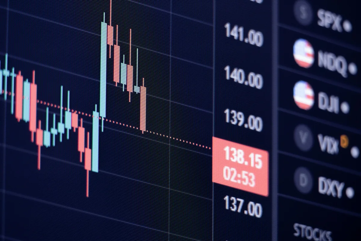 gráfico velas, pantalla bolsa.